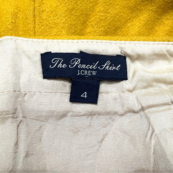 SOLD- J. Crew Mustard Yellow The Pencil Skirt Size 4 - Picture 4 of 7